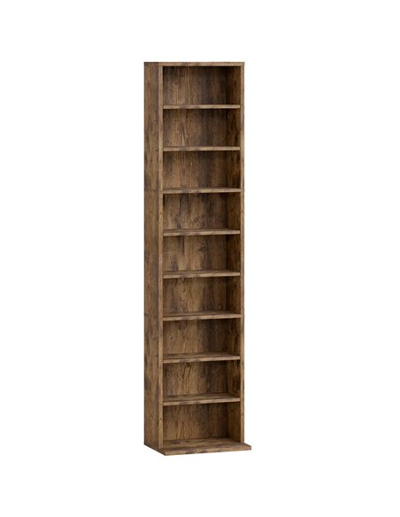 HOMCOM 260 Narrow CD Storage Unit - Rustic Brown - pic 169314 | FastDaddyshop