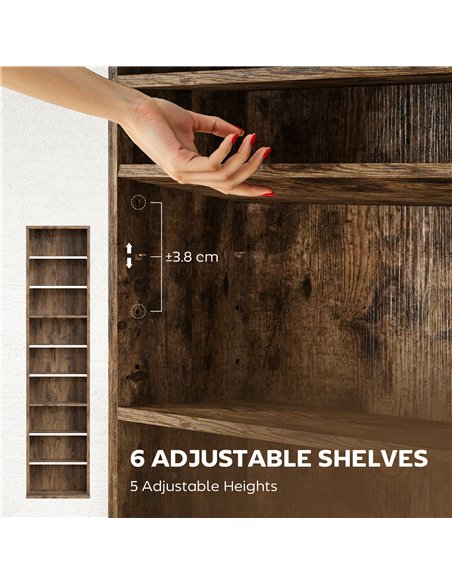 HOMCOM 260 Narrow CD Storage Unit - Rustic Brown - pic 169318 | FastDaddyshop