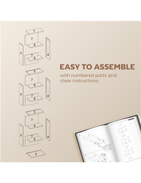 HOMCOM 260 Narrow CD Storage Unit - Rustic Brown - pic 169320 | FastDaddyshop