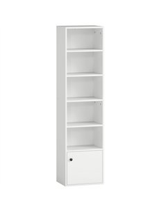 HOMCOM 6-Tier 156 cm Tall Bookcase - White