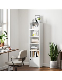 HOMCOM 6-Tier 156 cm Tall Bookcase - White 2