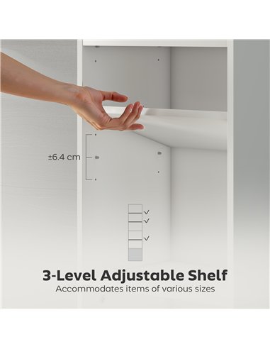 HOMCOM 6-Tier 156 cm Tall Bookcase - White