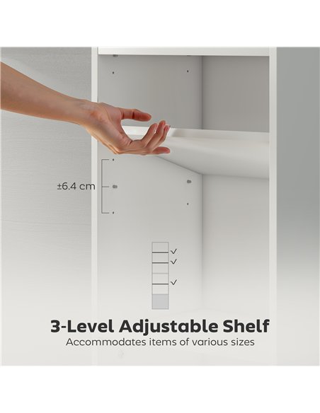 HOMCOM 6-Tier 156 cm Tall Bookcase - White - pic 169336 | FastDaddyshop
