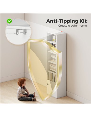 HOMCOM 6-Tier 156 cm Tall Bookcase - White