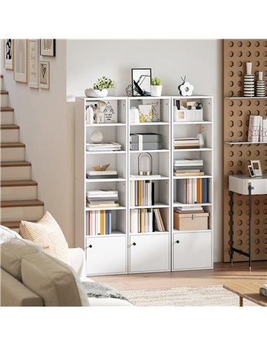 HOMCOM 6-Tier 156 cm Tall Bookcase - White