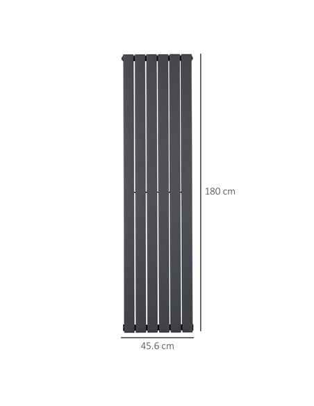 Homcom 456 x 1800 mm Double Panel Vertical Designer Radiator, Water-filled Heat, Grey - pic 16935 | FastDaddyshop