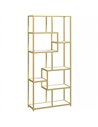 HOMCOM Seven-Tier Geometric Bookcase - White/Gold Tone