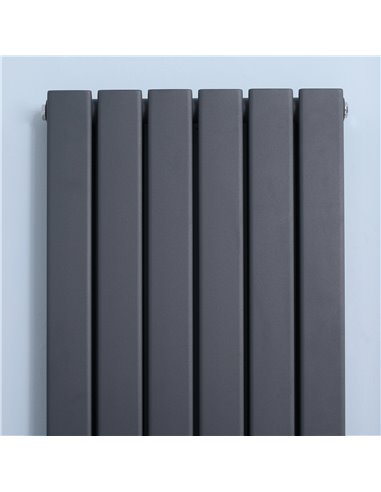 Homcom 456 x 1800 mm Double Panel Vertical Designer Radiator, Water-filled Heat, Grey