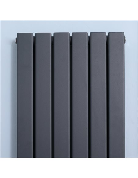 Homcom 456 x 1800 mm Double Panel Vertical Designer Radiator, Water-filled Heat, Grey - pic 16941 | FastDaddyshop