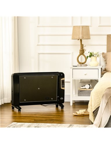 Homcom Mica Electric Space Heater with 2 Heat Settings, Adjustable Temperature 15-40°C, Black