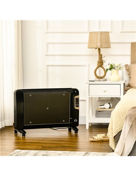 Homcom Mica Electric Space Heater with 2 Heat Settings, Adjustable Temperature 15-40°C, Black - pic 16942 | FastDaddyshop