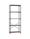 HOMCOM 5-Tier Bookshelf, Industrial Bookcase with Metal Frame - Rustic Brown and Black