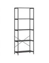 HOMCOM 5-Tier Bookshelf, Industrial Bookcase with Metal Frame - Dark Grey and Black