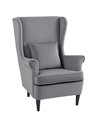 HOMCOM Modern Accent Chair, Upholstered Wingback Armchair with High Backrest and Pillow, Velvet-Feel Fabric Reading Chair with S