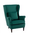 HOMCOM Modern Accent Chair, Upholstered Wingback Armchair with High Backrest and Pillow, Velvet-Feel Fabric Reading Chair with S