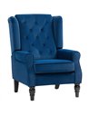 HOMCOM Wingback Accent Chair, Retro Upholstered Button Tufted Occasional Chair for Living Room and Bedroom, Blue
