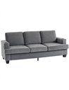 HOMCOM 3 Seater Sofa with USB Ports & Cup Holders - Grey