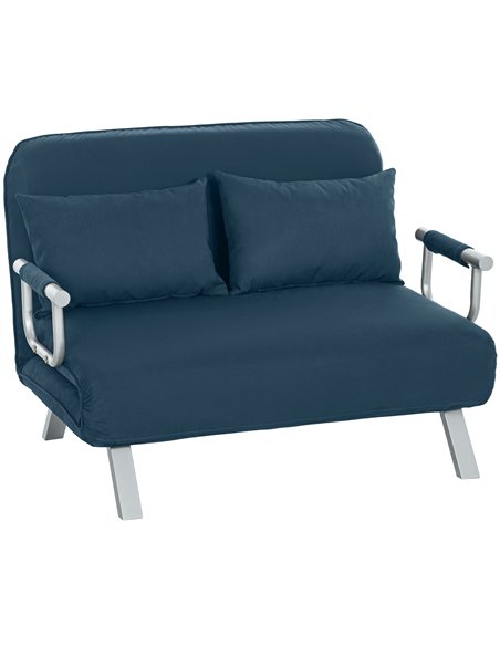 HOMCOM Two-Seater Click-Clack Sofa Bed - Navy Blue - pic 169548 | FastDaddyshop