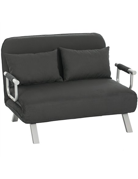 HOMCOM Two-Seater Click-Clack Sofa Bed - Charcoal Grey - pic 169575 | FastDaddyshop