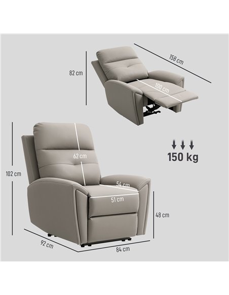 HOMCOM Recliner Armchair, Manual Reclining Chair with Adjustable Leg Rest and Reclining Functions, Modern Microfibre Overstuffed - pic 169586 | FastDaddyshop
