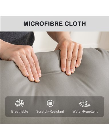 HOMCOM Recliner Armchair, Manual Reclining Chair with Adjustable Leg Rest and Reclining Functions, Modern Microfibre Overstuffed