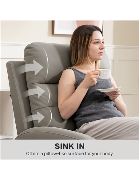 HOMCOM Recliner Armchair, Manual Reclining Chair with Adjustable Leg Rest and Reclining Functions, Modern Microfibre Overstuffed - pic 169591 | FastDaddyshop