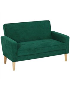 HOMCOM Two-Seater Velvet-Feel Sofa - Green