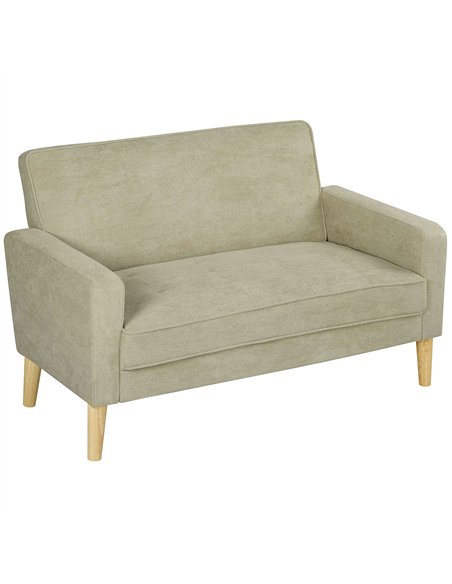 HOMCOM Two-Seater Velvet-Feel Sofa - Beige - pic 169611 | FastDaddyshop