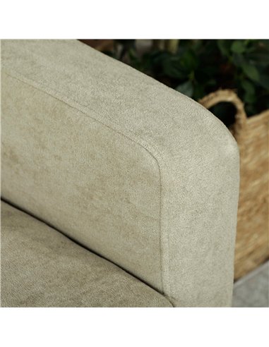 HOMCOM Two-Seater Velvet-Feel Sofa - Beige