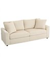 HOMCOM Modern 3 Seater Sofa with Spring Cushion, 212 cm Fabric Jumbo Cord Sofa Couch with 2 Scatter Cushions, Upholstered Cordur
