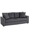 HOMCOM Modern 3 Seater Sofa with Spring Cushion, 212 cm Fabric Jumbo Cord Sofa Couch with 2 Scatter Cushions, Upholstered Cordur