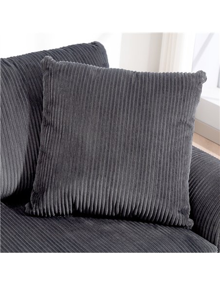 HOMCOM Modern 3 Seater Sofa with Spring Cushion, 212 cm Fabric Jumbo Cord Sofa Couch with 2 Scatter Cushions, Upholstered Cordur - pic 169637 | FastDaddyshop