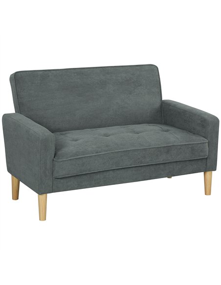HOMCOM Two-Seater Velvet-Feel Sofa - Grey - pic 169638 | FastDaddyshop
