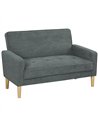 HOMCOM Two-Seater Velvet-Feel Sofa - Grey
