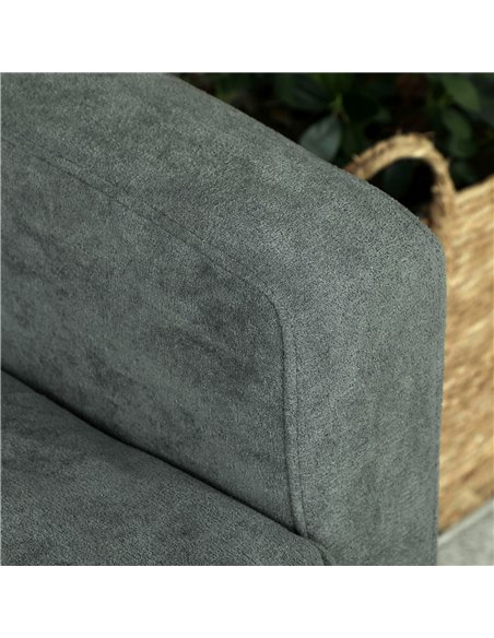 HOMCOM Two-Seater Velvet-Feel Sofa - Grey - pic 169645 | FastDaddyshop