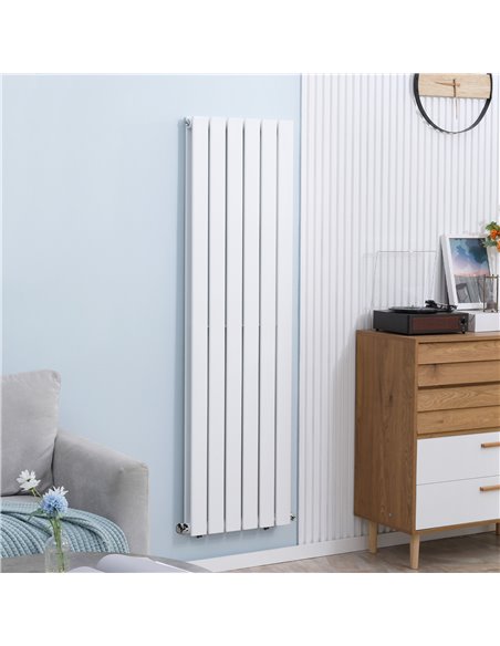 Homcom 460x1600 mm Double Panel Vertical Designer Radiator, Water-filled Heater, White - pic 16966 | FastDaddyshop