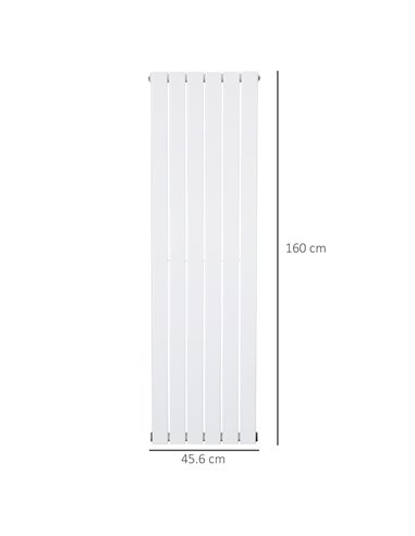 Homcom 460x1600 mm Double Panel Vertical Designer Radiator, Water-filled Heater, White
