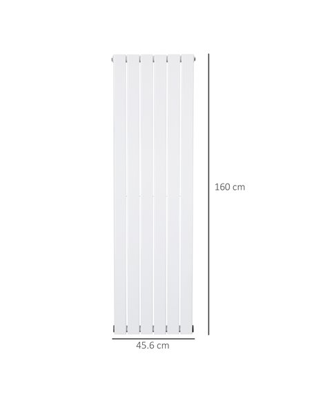 Homcom 460x1600 mm Double Panel Vertical Designer Radiator, Water-filled Heater, White - pic 16967 | FastDaddyshop