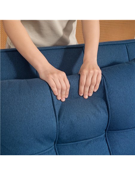 HOMCOM Two-Seater Pull-Out Sofa Bed - Dark Blue - pic 169673 | FastDaddyshop