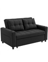 HOMCOM Two-Seater Pull-Out Sofa Bed - Black