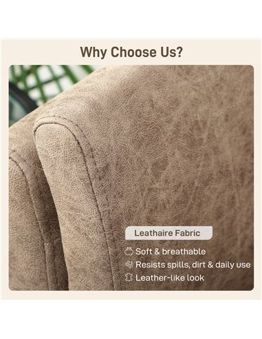 HOMCOM Two-Seater Leathaire Sofa - Light Brown