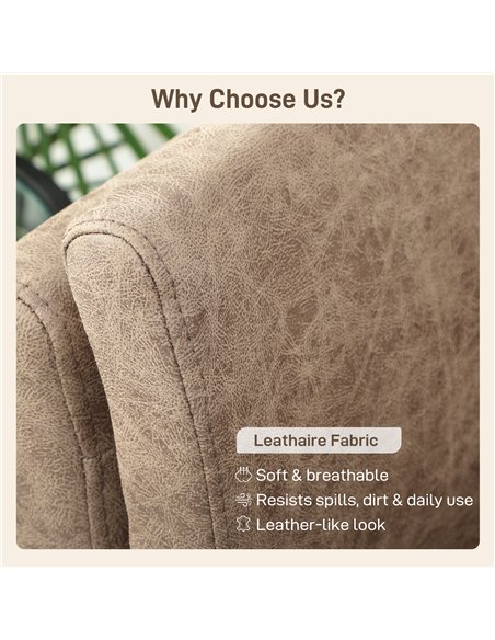 HOMCOM Two-Seater Leathaire Sofa - Light Brown - pic 169697 | FastDaddyshop