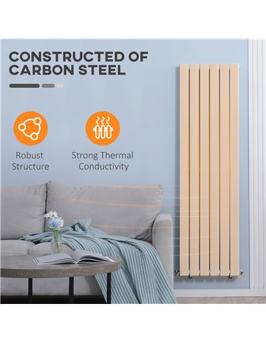 Homcom 460x1600 mm Double Panel Vertical Designer Radiator, Water-filled Heater, White