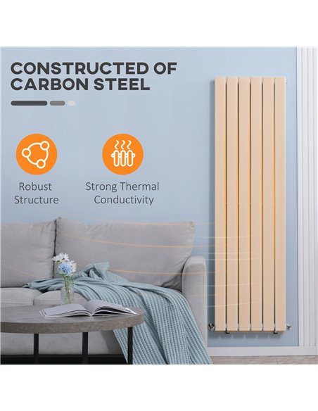 Homcom 460x1600 mm Double Panel Vertical Designer Radiator, Water-filled Heater, White - pic 16970 | FastDaddyshop