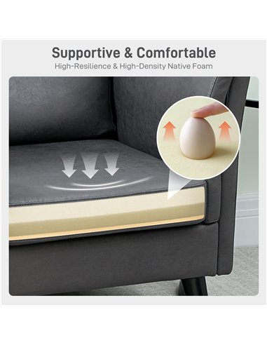 HOMCOM Two-Seater Leathaire Sofa - Grey