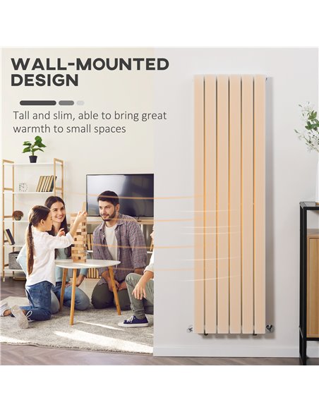 Homcom 460x1600 mm Double Panel Vertical Designer Radiator, Water-filled Heater, White - pic 16971 | FastDaddyshop