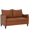 HOMCOM Faux Leather Marble-Effect Two-Seater Sofa - Brown