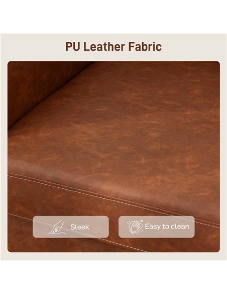 HOMCOM Faux Leather Marble-Effect Two-Seater Sofa - Brown - pic 169716 | FastDaddyshop