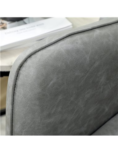 HOMCOM Faux Leather Marble-Effect Two-Seater Sofa - Grey