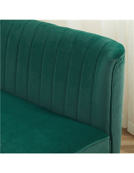 HOMCOM Modern Velvet Double Seat Sofa w/ Wood Frame Foam Padding High Back Soft Comfortable Compact Couch Green - pic 169735 | FastDaddyshop